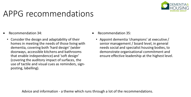 Image showing recommendations 34 about design & 35 about dementia champions
